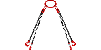 red and black VEVOR engine lift chain with triple-hook design and sturdy build.