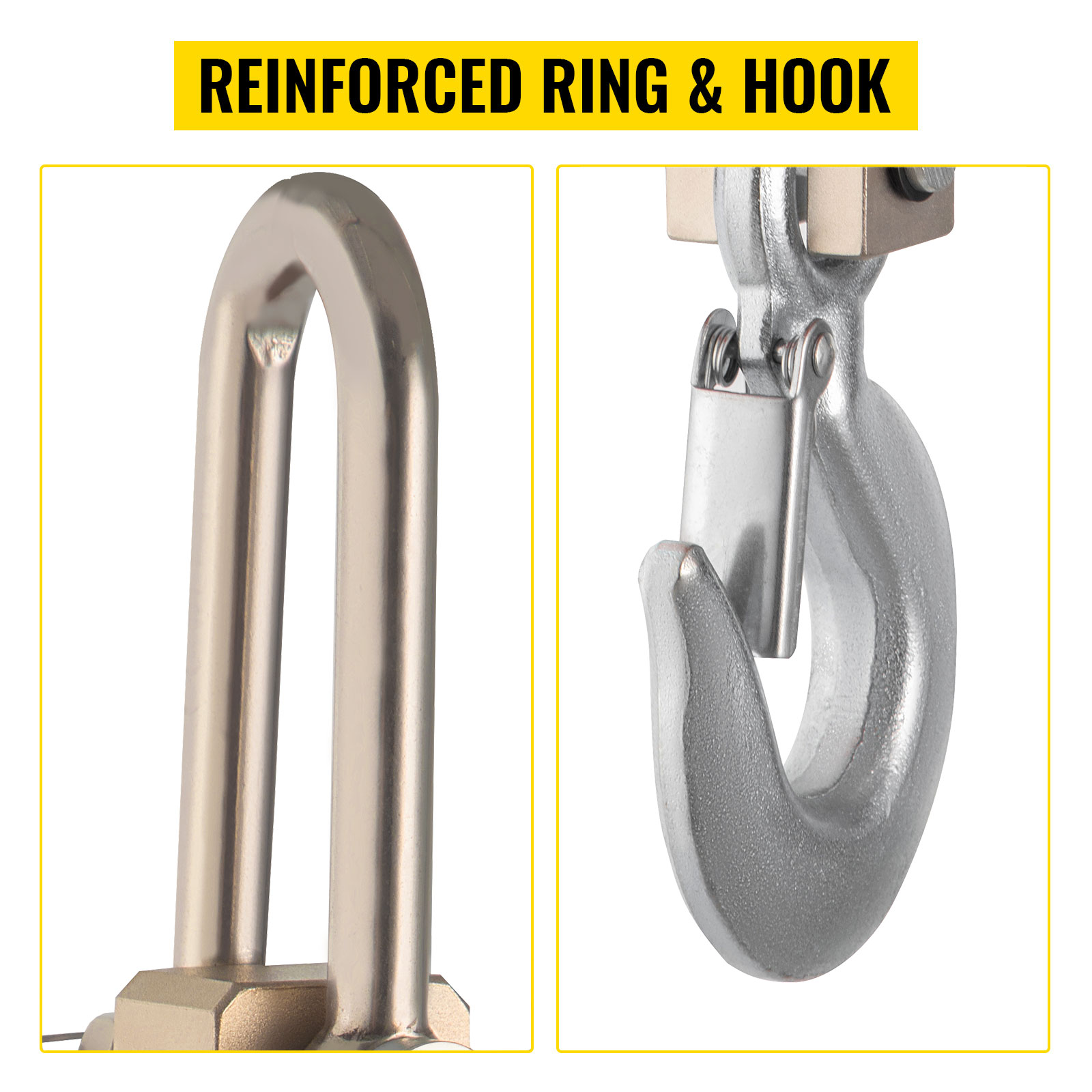 reinforced ring and hook of VEVOR crane scale for heavy-duty lifting.