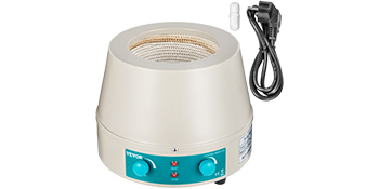 VEVOR heating mantle 1000ml with power cord and fuse.