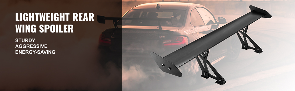 lightweight VEVOR gt wing car spoiler on sports car, featuring sturdy and aggressive design.