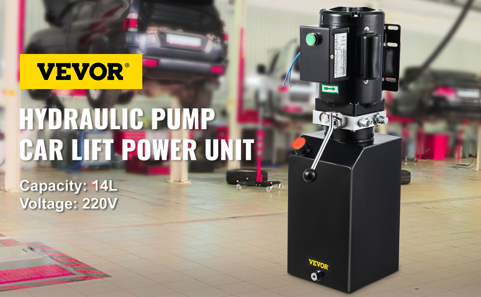VEVOR hidrauliskais sūknis auto pacēlājam autoservisā ar ietilpību 14 l, spriegums 220 V.