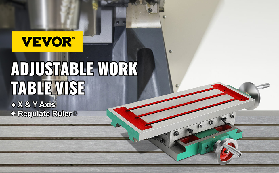 VEVOR milling machine table with adjustable x & y axis and regulate ruler.
