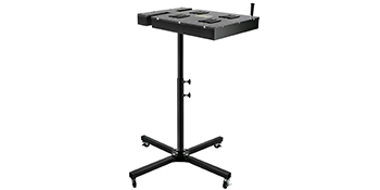 black VEVOR flash dryer with an adjustable stand and a wheeled base.