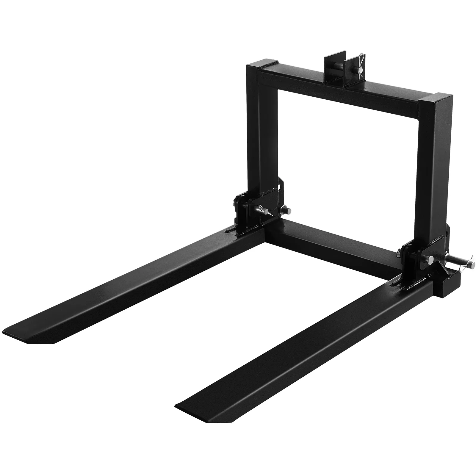 VEVOR 3 point hitch pallet fork with durable black metal construction.