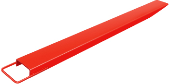 red VEVOR pallet fork extensions for forklifts.