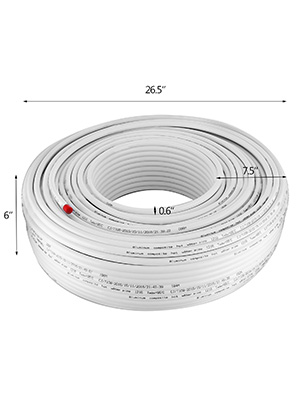 VEVOR pex-al-pex caurules ar 26,5" diametru, 6" augstumu un 1,06" iekšējo diametru.
