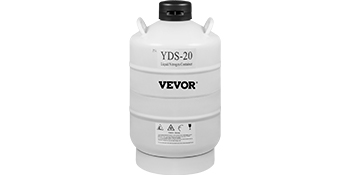 VEVOR liquid nitrogen tank yds-20 with black cap and white body