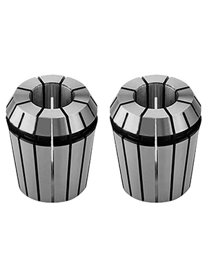 two stainless steel VEVOR er32 collets side by side.