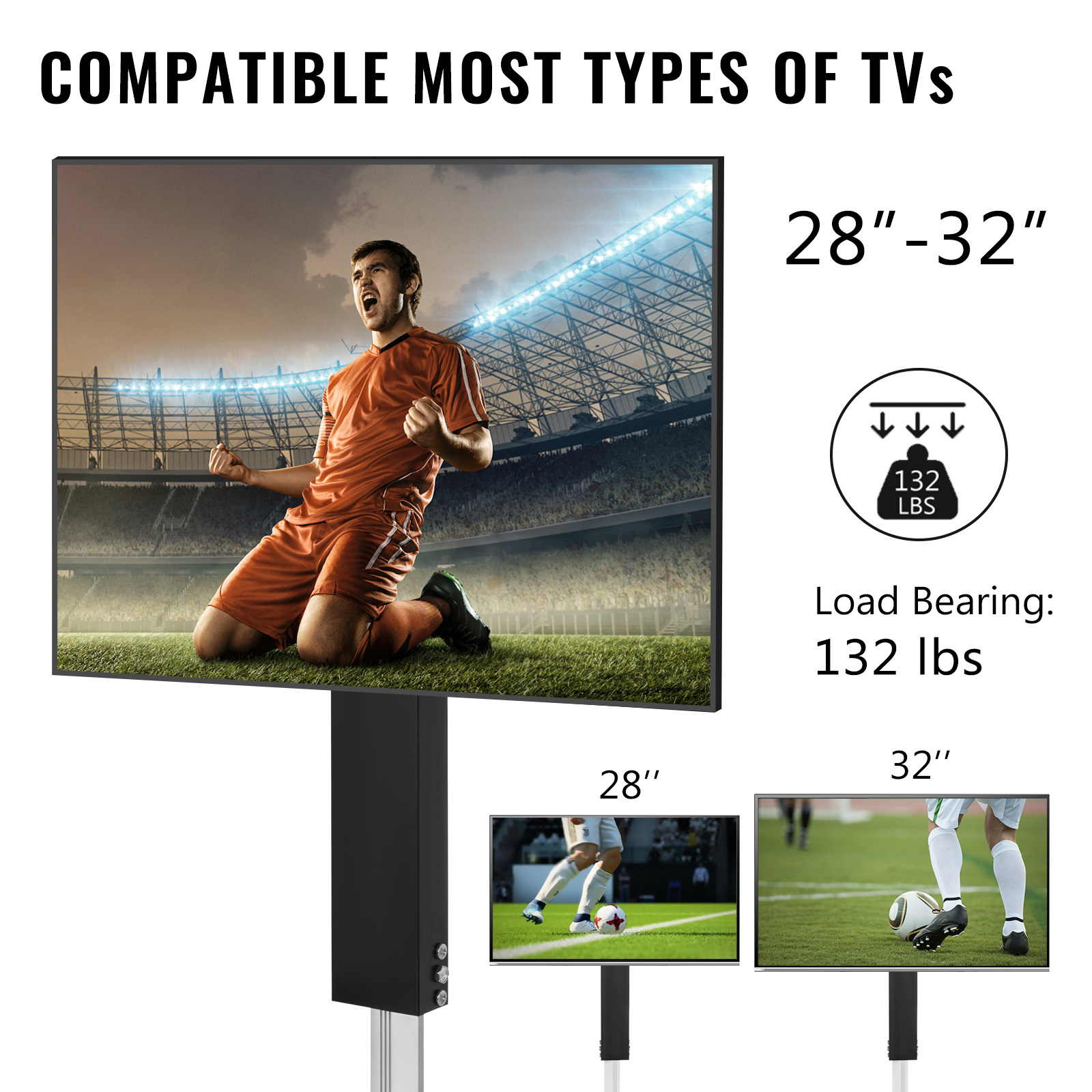 VEVOR motorizēts tv pacēlājs 28" līdz 32" televizoriem, 132 lbs kravnesība.