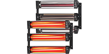 VEVOR paint curing lamp with multiple adjustable infrared heating tubes.