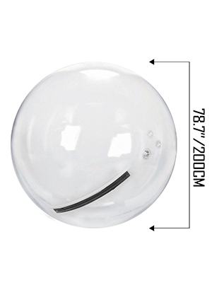 VEVOR zorb ball, 78.7"/200cm clear inflatable ball with a black handle.