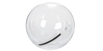 clear VEVOR zorb ball with black interior straps against a white background.