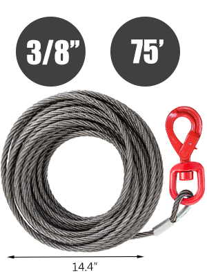 VEVOR winch cable: 3/8
