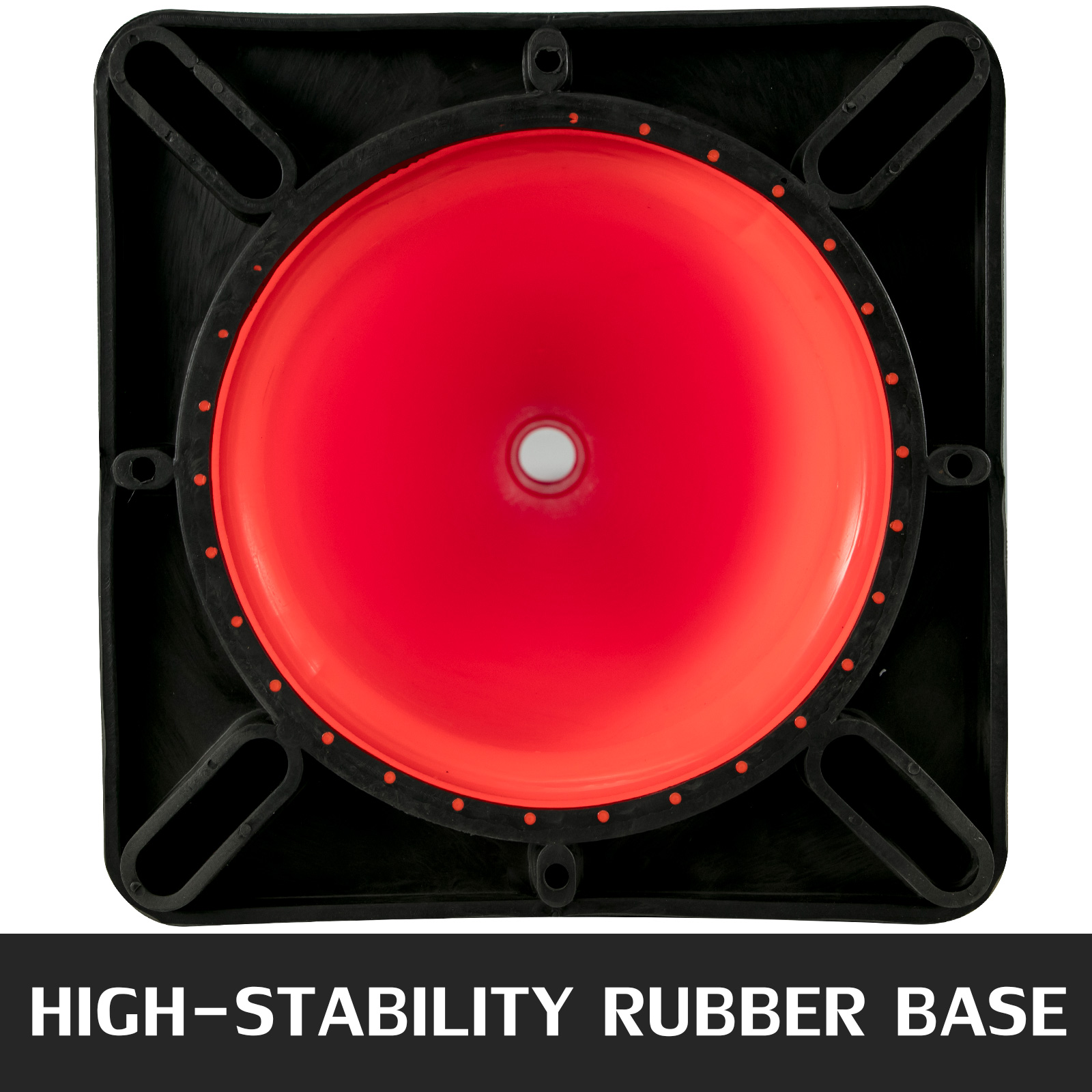 high-stability rubber base of VEVOR traffic cones, ensuring reliable placement.