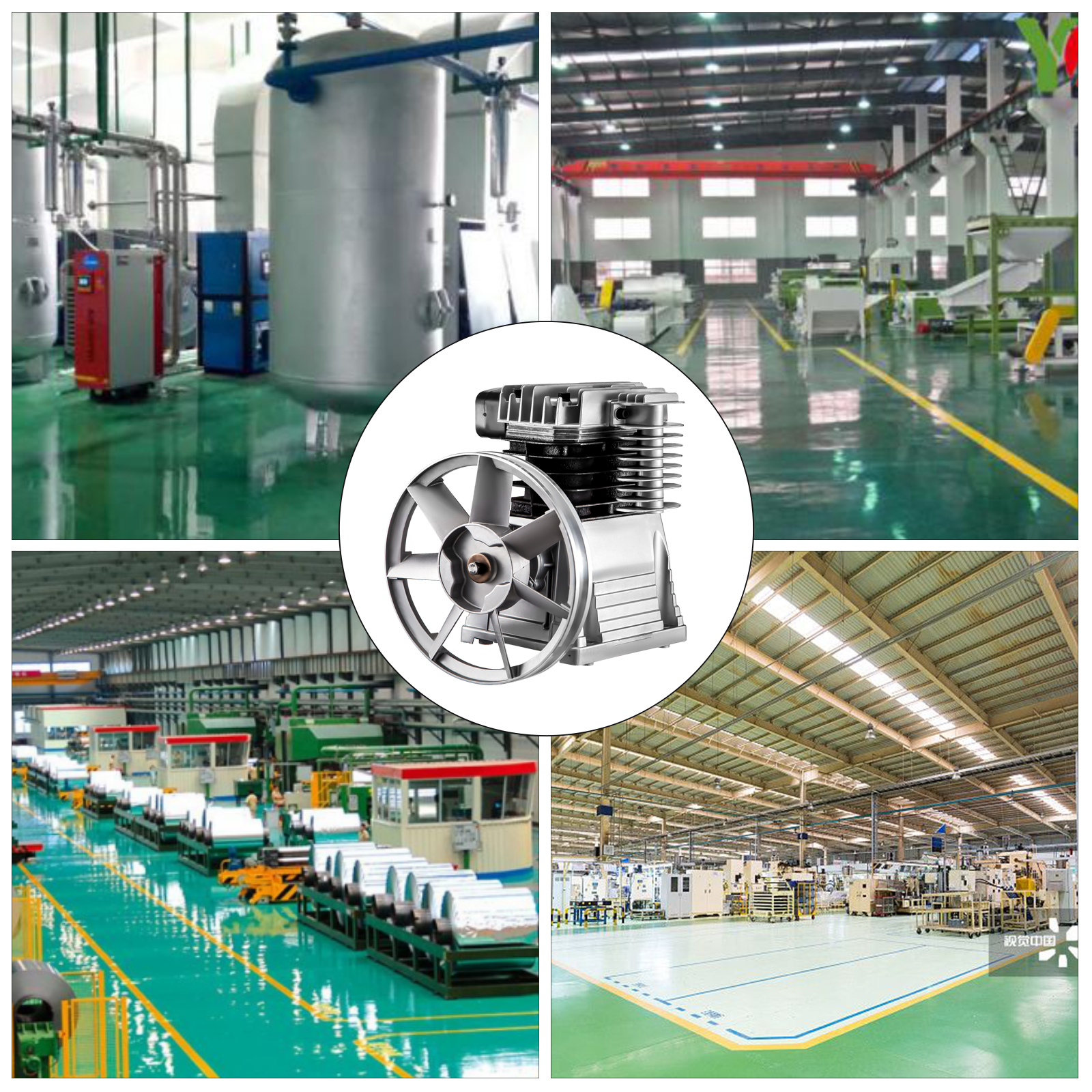 VEVOR air compressor pump in various industrial settings and factory environments.