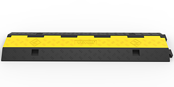 VEVOR cable protectors with yellow top and black base for safety and durability.