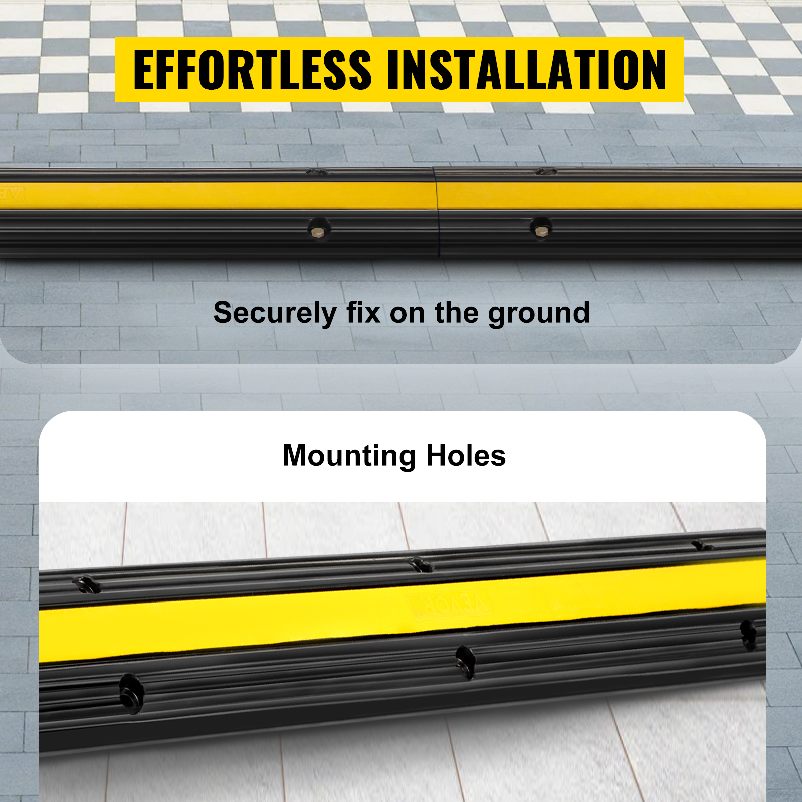 VEVOR cable protector ramp with mounting holes for secure ground installation
