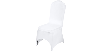 white chair with sleek VEVOR chair covers, perfect for events and weddings.