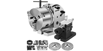 VEVOR dividing head with adjustable indexing plates and various components.