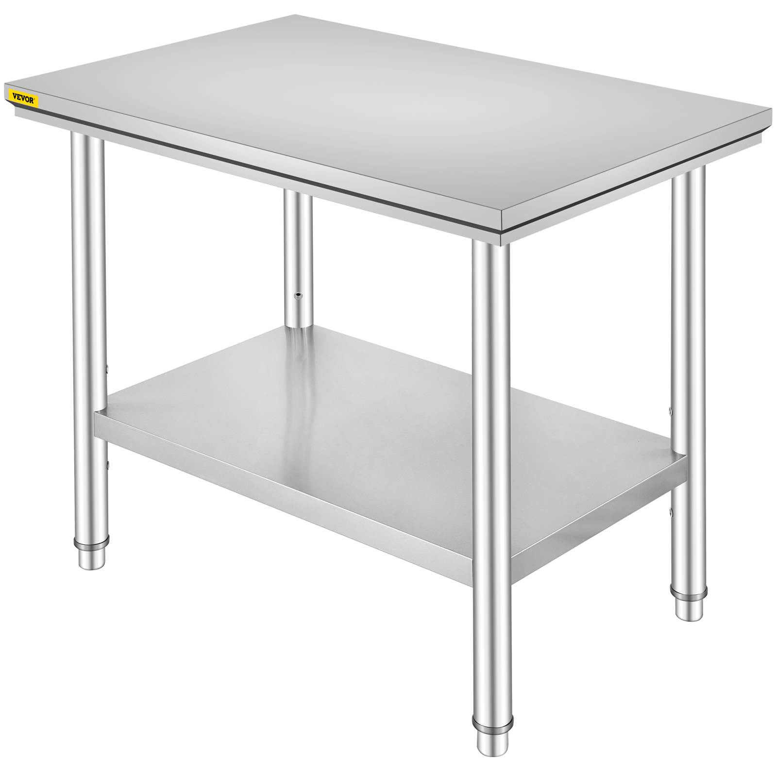 VEVOR stainless steel prep table with undershelf.