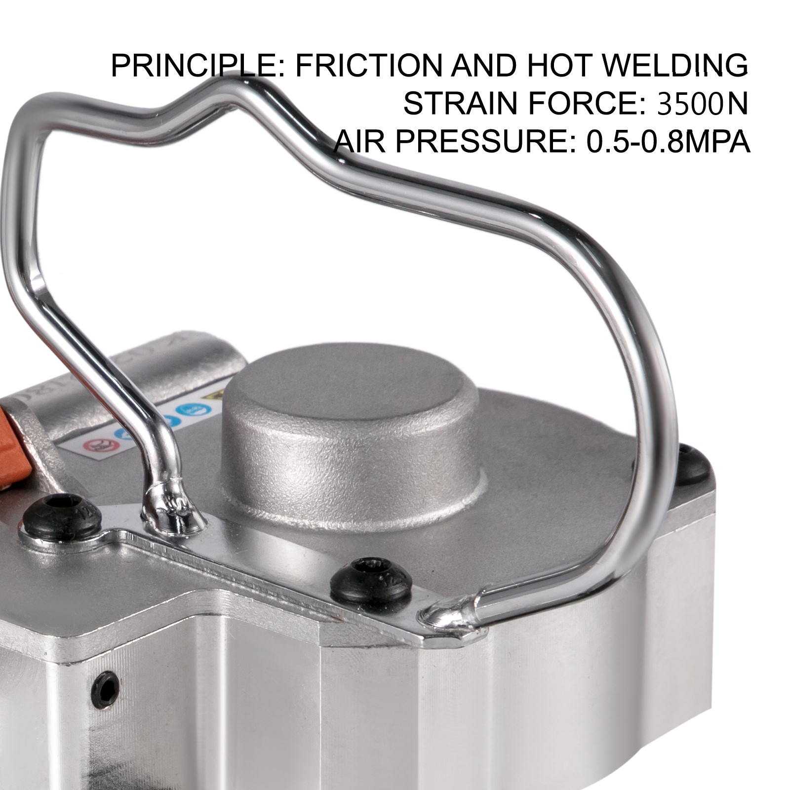 VEVOR pneumatic strapping tool with friction and hot welding technology.