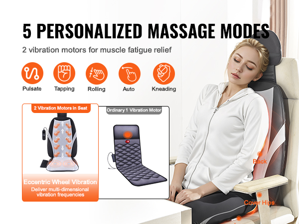 VEVOR shiatsu back massager offers 5 personalized massage modes for muscle fatigue relief.