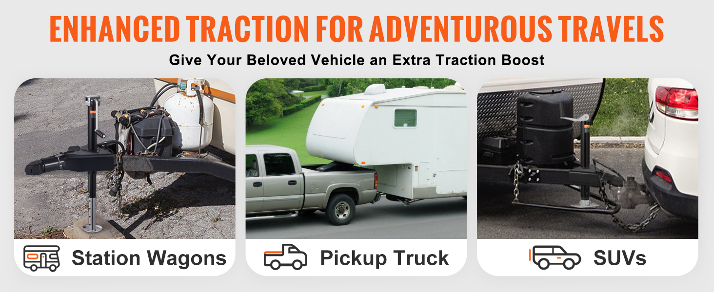 enhanced stability for station wagons, pickup trucks, and suvs with VEVOR a-frame trailer coupler.