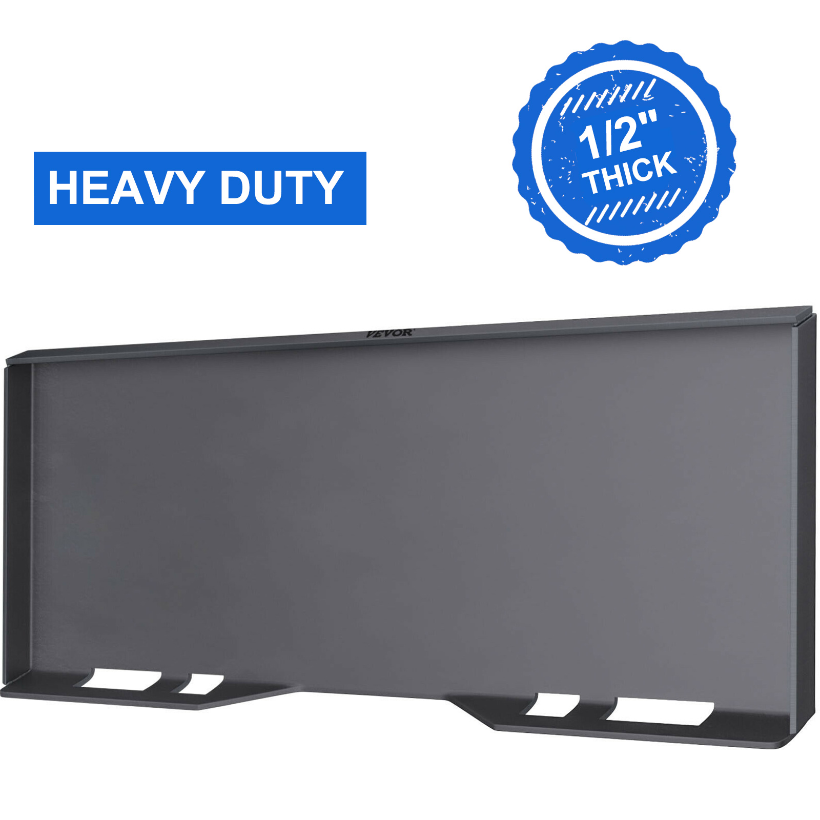 VEVOR skid steer mount plate, heavy-duty, 1/2" thick, steel construction.