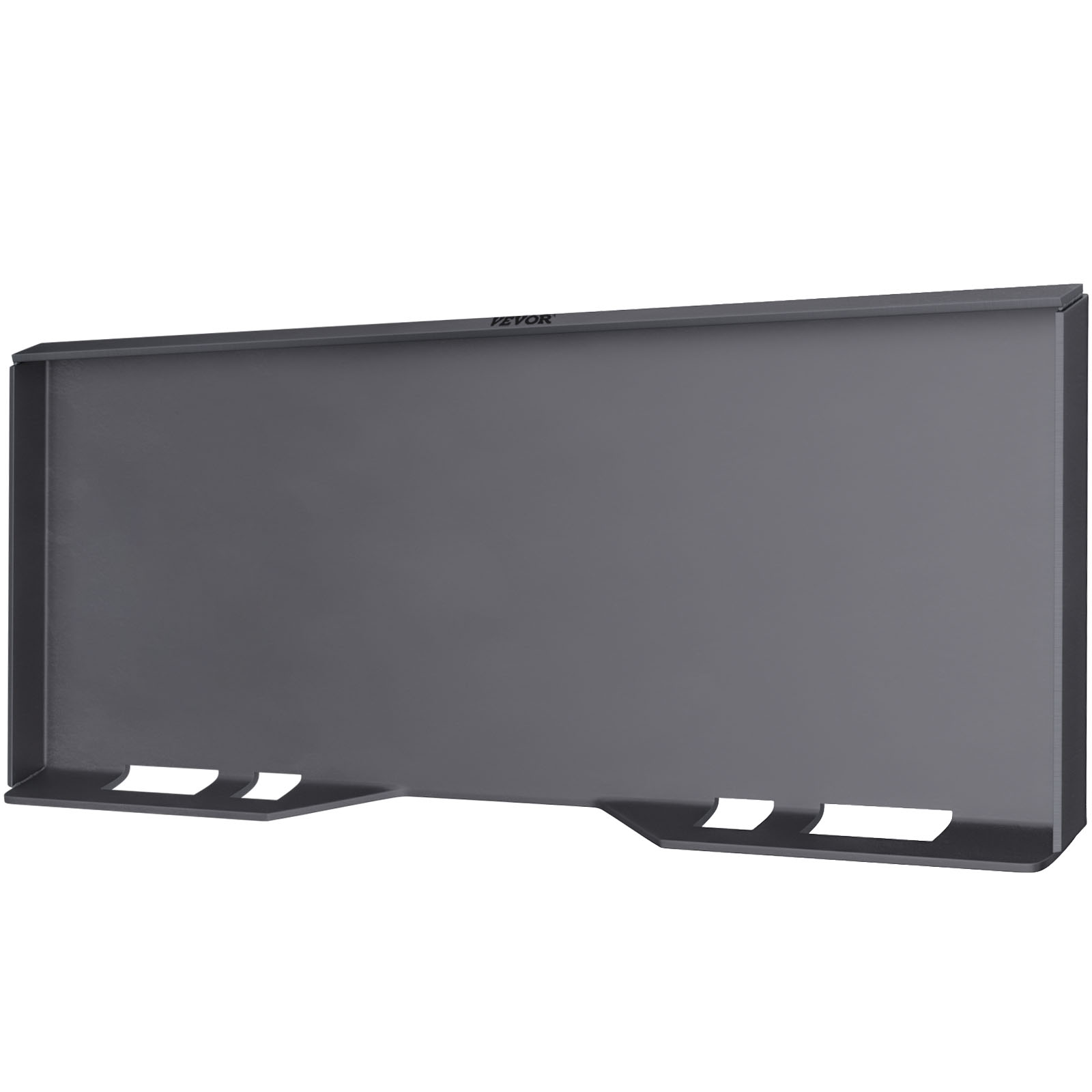 VEVOR skid steer mount plate in gray with cut-out slots, front view.