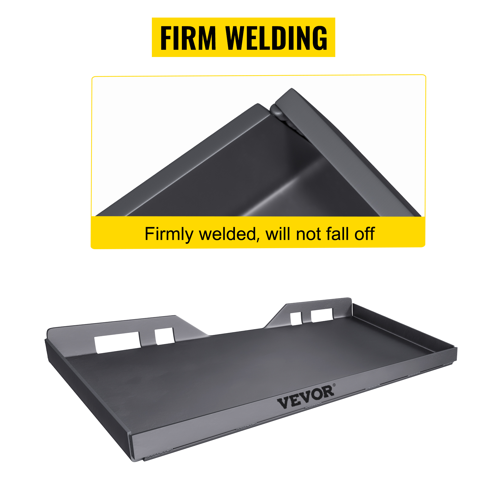 VEVOR skid steer mount plate with firm welding, ensuring secure attachment.