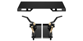 VEVOR skid steer attachment with heavy-duty metal plates and handles.
