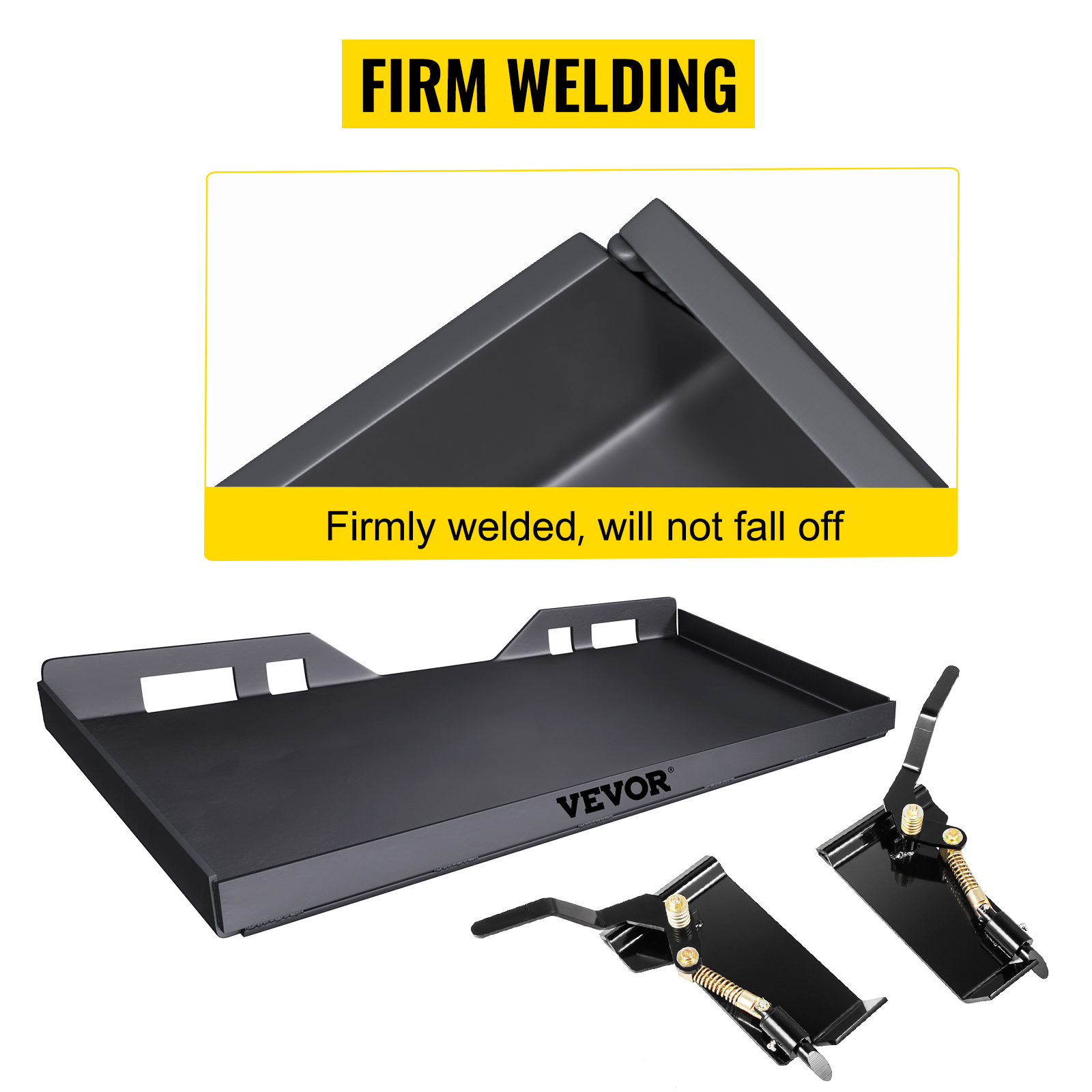 VEVOR skid steer attachment with firm welding for secure use.