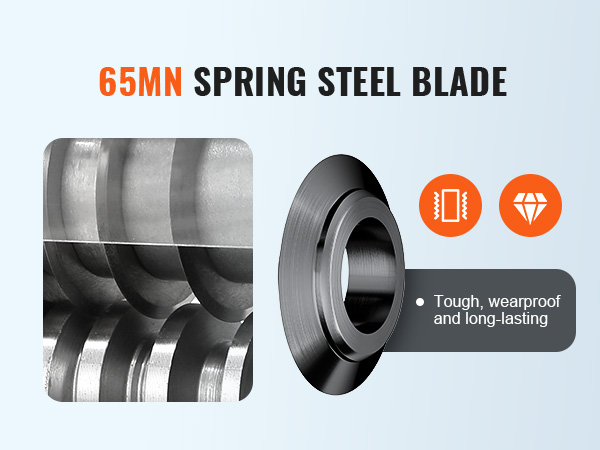 65mn spring steel blade of VEVOR wire stripping machine, tough, wearproof, and long-lasting.