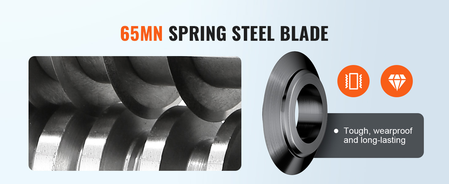 65mn spring steel blade of VEVOR wire stripping machine, tough, wearproof, and long-lasting.