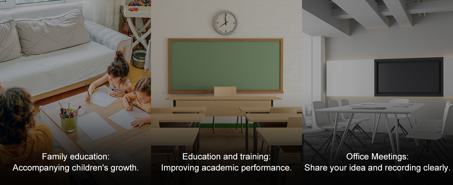 VEVOR magnetic whiteboard in family education, classroom training, and office meeting settings.