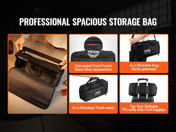 professional VEVOR guitar pedal board storage bag with versatile carrying options for musicians.