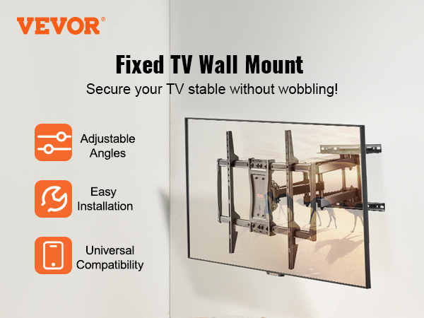 VEVOR tv wall mount with adjustable angles, easy installation, and universal compatibility.