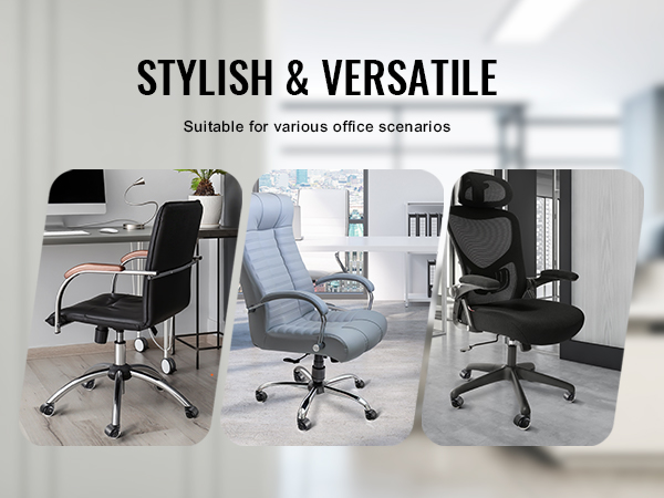 stylish and versatile office chairs with VEVOR office chair wheels, perfect for various office scenarios.