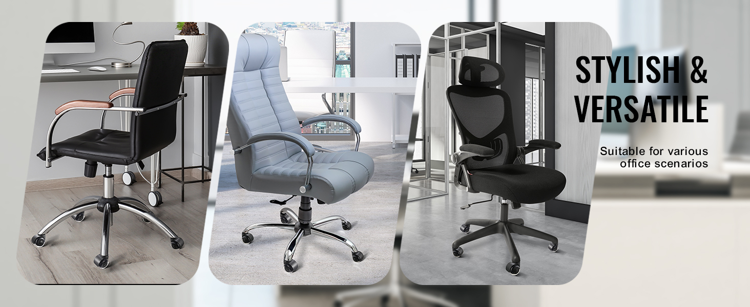 stylish and versatile office chairs with VEVOR office chair wheels, perfect for various office scenarios.