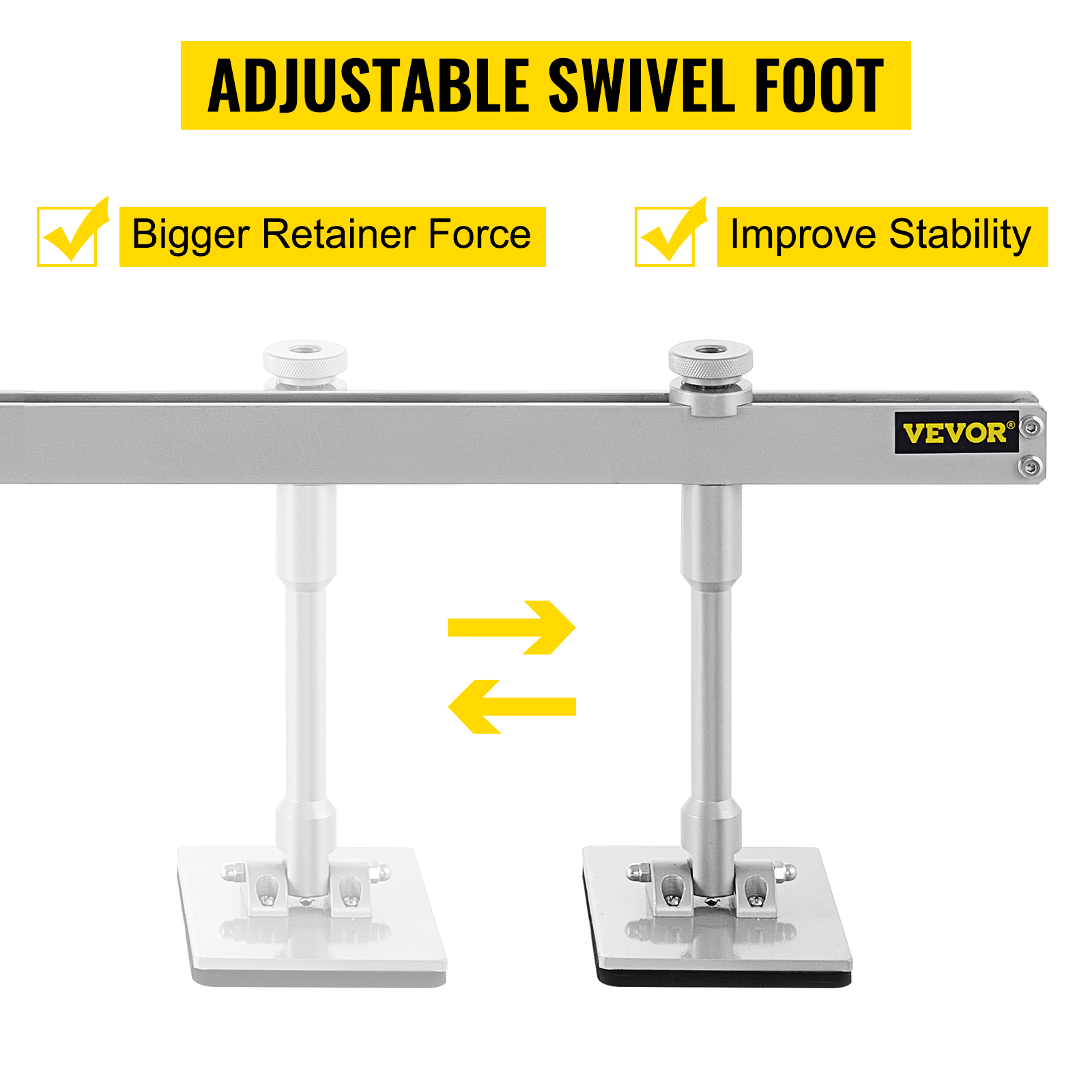 VEVOR dent pull lever bar kit with adjustable swivel foot, bigger retainer force.