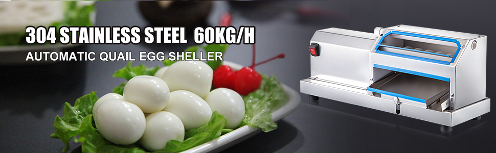 VEVOR quail egg peeler machine - 304 stainless steel, 60kg/h, automatic sheller.