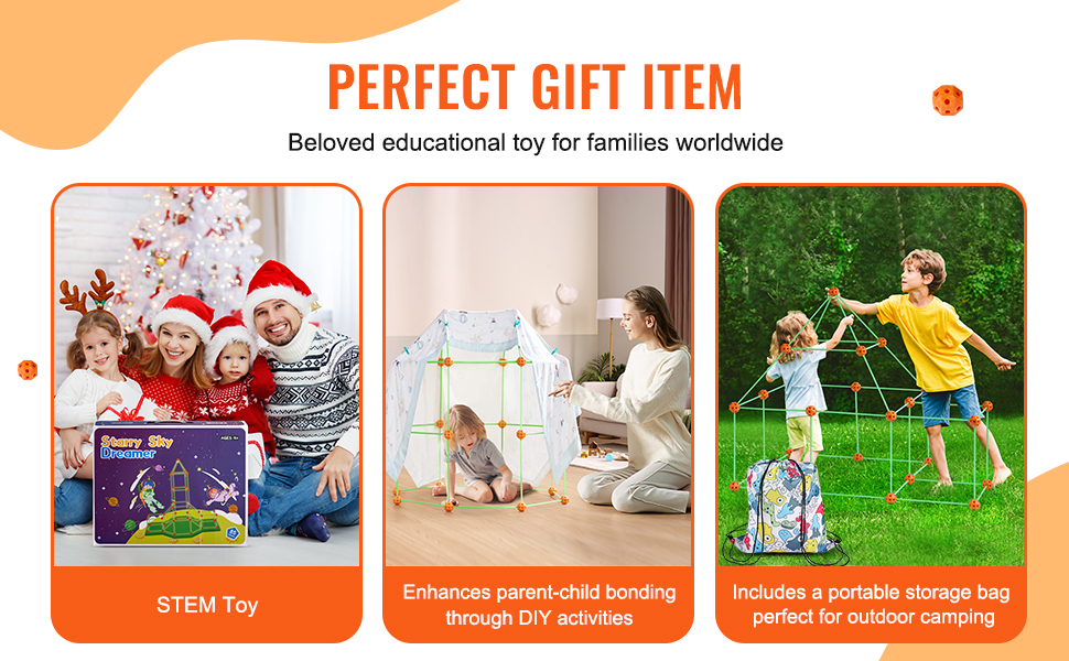 VEVOR tent fort building kit enhances parent-child bonding through diy activities, perfect stem toy gift.