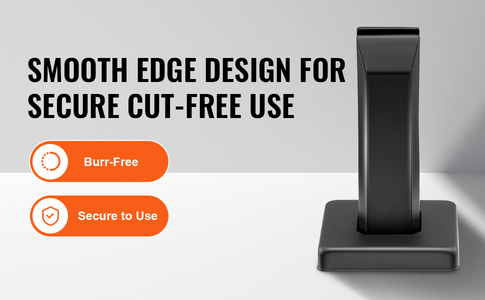 smooth edge VEVOR glass clamp for burr-free, secure use, featuring sleek black design on white background.