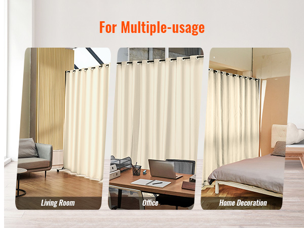 VEVOR room divider for living room, office, and home decor in beige color against white background.