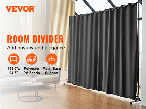 VEVOR room divider enhancing privacy and elegance in a modern living room with gray sofa and wooden floor.