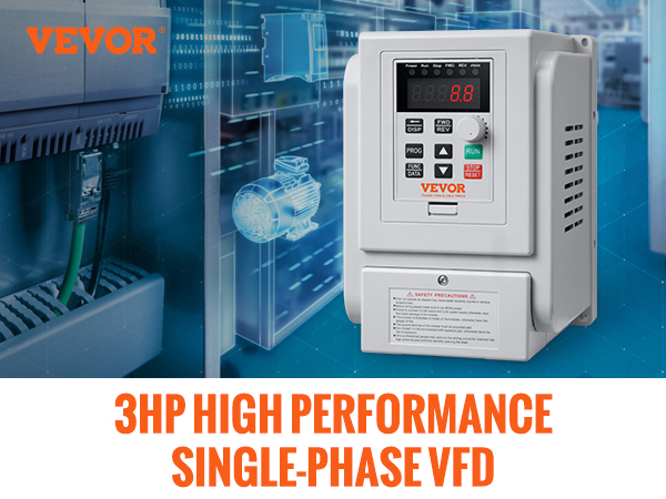 VEVOR vfd 2.2kw 3hp high performance single-phase vfd for enhanced motor efficiency and protection.