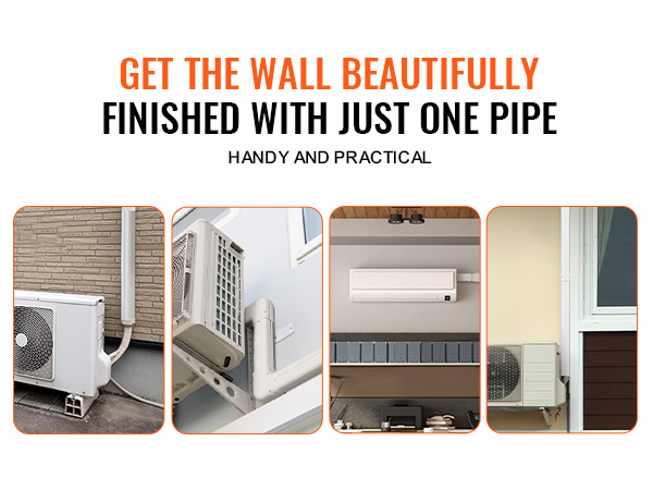 VEVOR mini split line set cover displayed with ac units for a neat, professional finish. handy and practical.