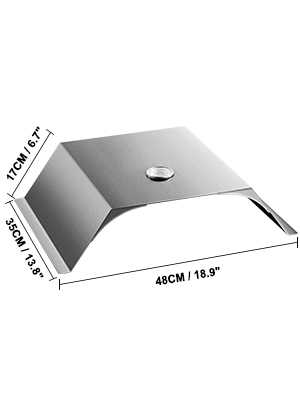 VEVOR pizza oven kit with dimensions 48cm x 35cm x 17cm in stainless steel finish.
