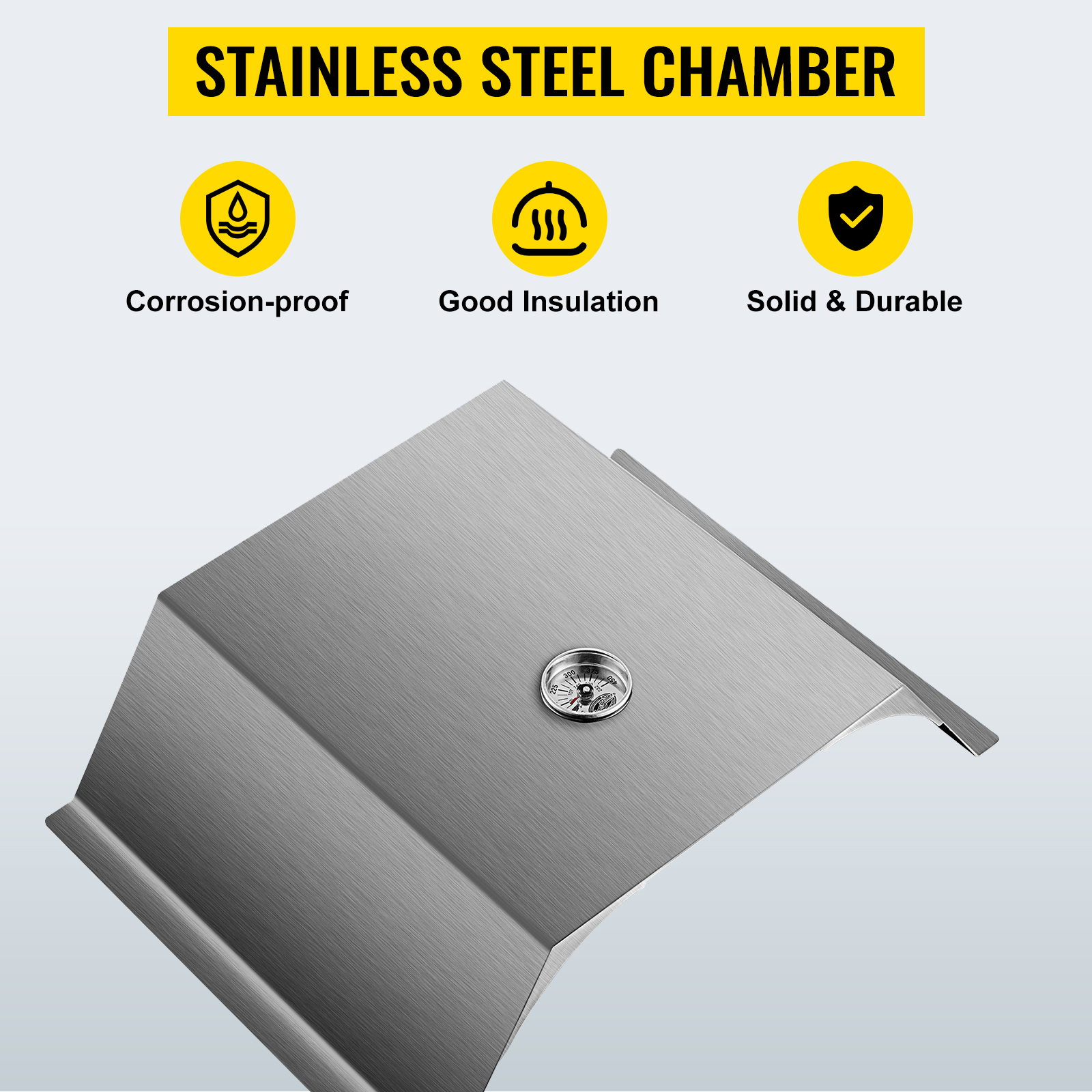 VEVOR pizza oven kit with corrosion-proof stainless steel chamber and good insulation.