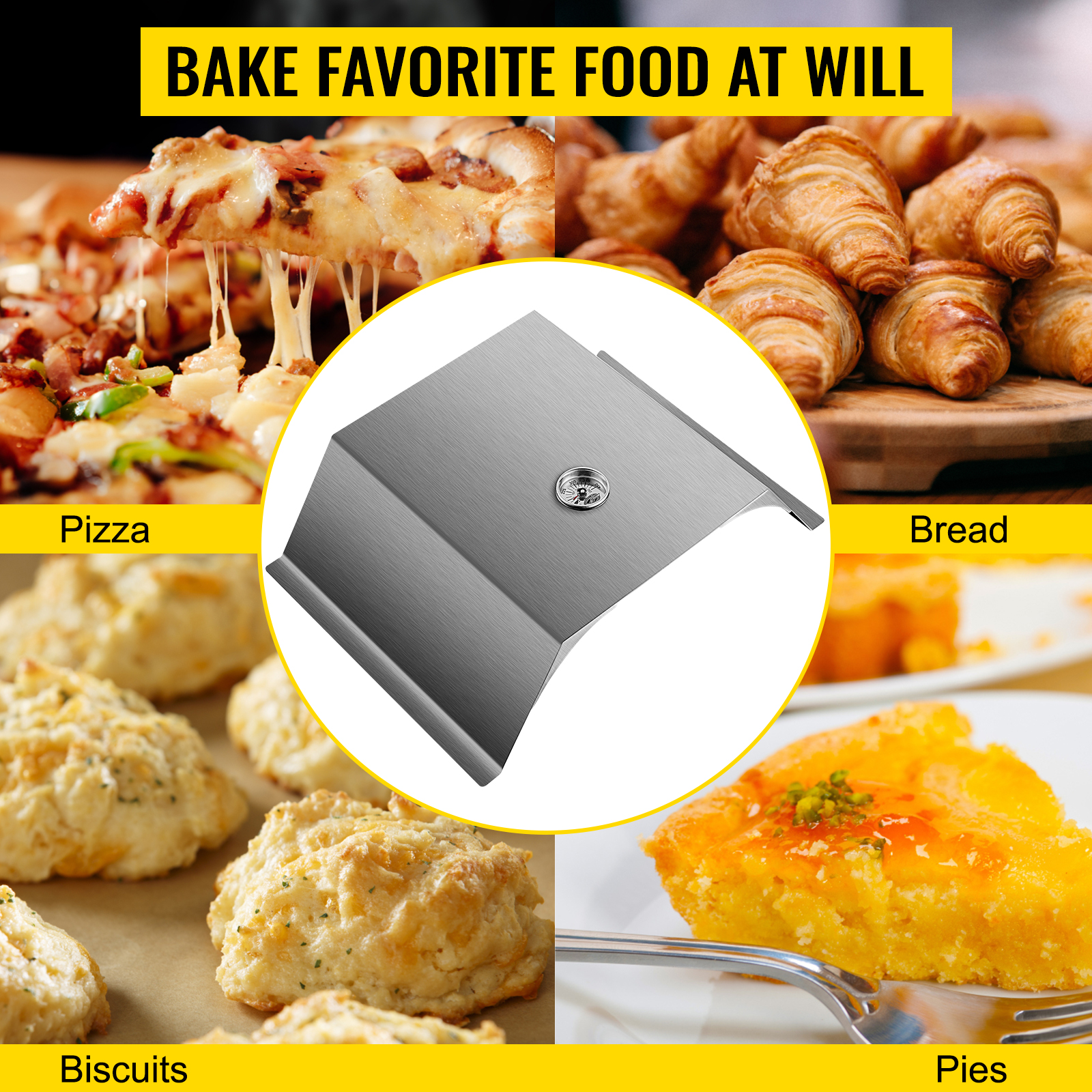 VEVOR pizza oven kit for baking pizza, bread, biscuits, and pies.